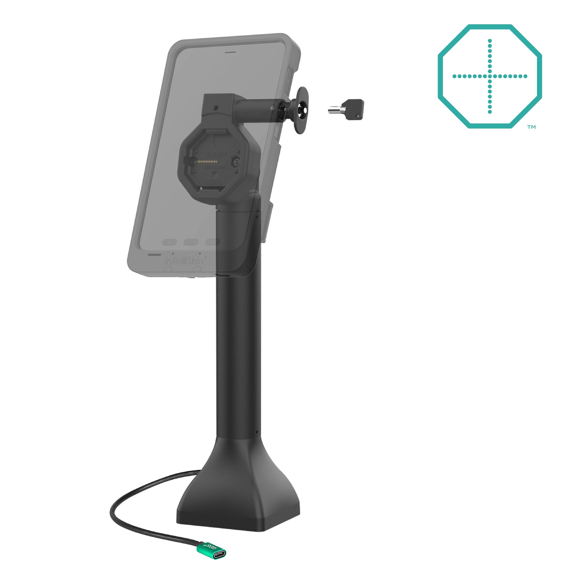 RAM GDS Uni-Conn Powered 14" Locking Pedestal Dock with USB-C