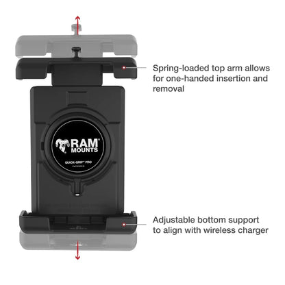 RAM-HOL-PD7U RAM® Quick-Grip™ Pro XL Phone Holder - one handed insertion and removal 