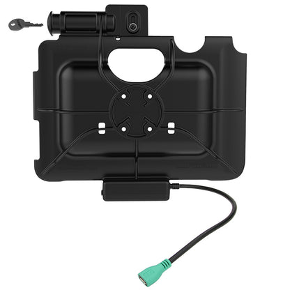 RAM-HOL-SAM57PKLU RAM Skin Key Lock Powered Cradle Tab Active4 Pro Tab Active Pro from rear 