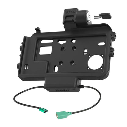 RAM-HOL-SAM58CPKLT-AURAM® Low-Profile Locking Power + Single USB Dock for Tab Active5 & 3 empty 