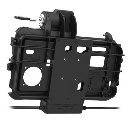 RAM-HOL-SAM58CPKLT-AURAM® Low-Profile Locking Power + Single USB Dock for Tab Active5 & 3 rear 