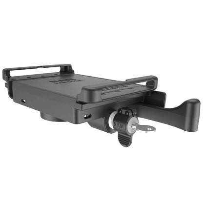 RAM-HOL-TABL18U RAM® Tab-Lock™ Universal Spring Loaded Holder for 7-8" Tablets showing locking mechanism 