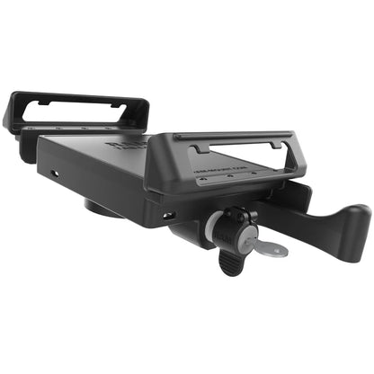 RAM-HOL-TABL4U RAM® Tab-Lock™ Spring Loaded Holder for 7"-8" Tablets with Cases showing lock 