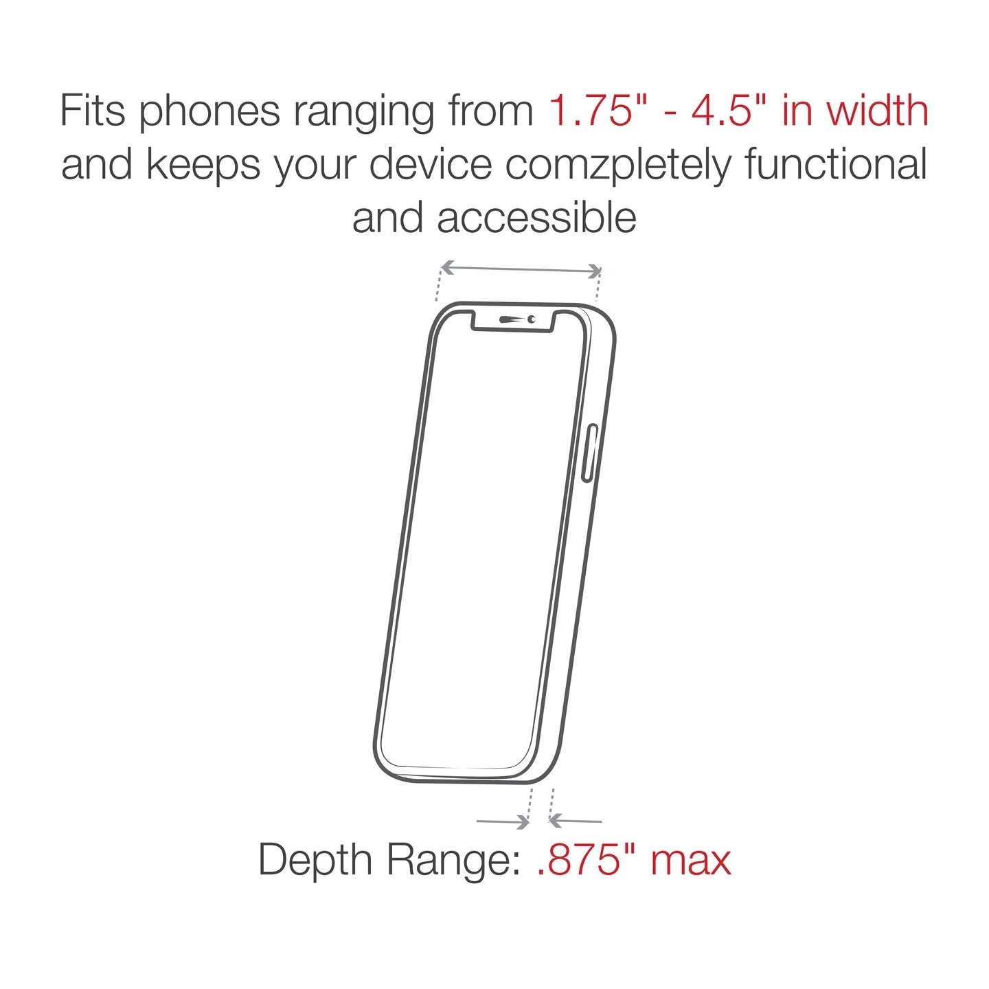 RAM-HOL-UN10BU phablet cradle size