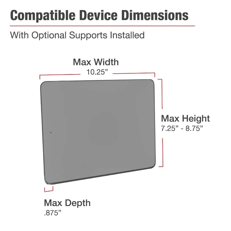 RAM-HOL-UN11U RAM® X-Grip® for 12"-13" Tablets dimensions 
