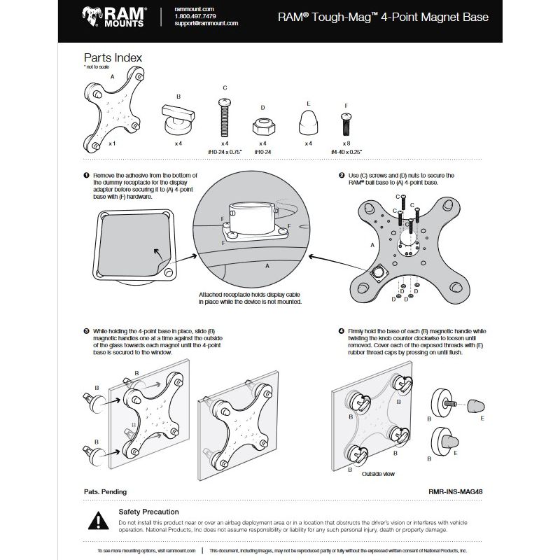 RAM-MAG48-4U components and assembly instructions 