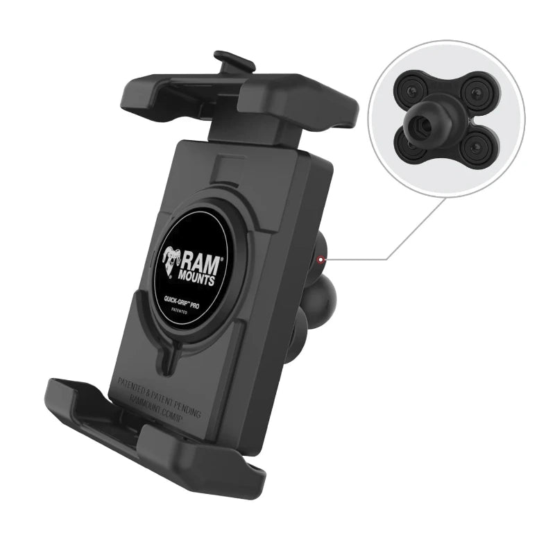 RAM Quick-Grip Pro XL Vibration Damping Phablet Cradle with U-Bolt Base