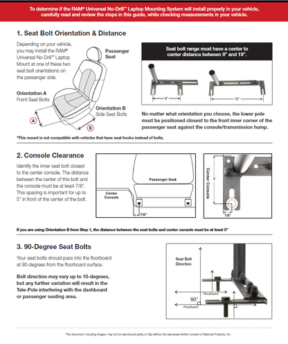 RAM Tough-Tray Universal Laptop Holder with No-Drill Vehicle Base