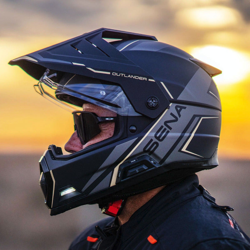 Sena Outlander Smart ADV Dual-Sport Helmet - Gloss White