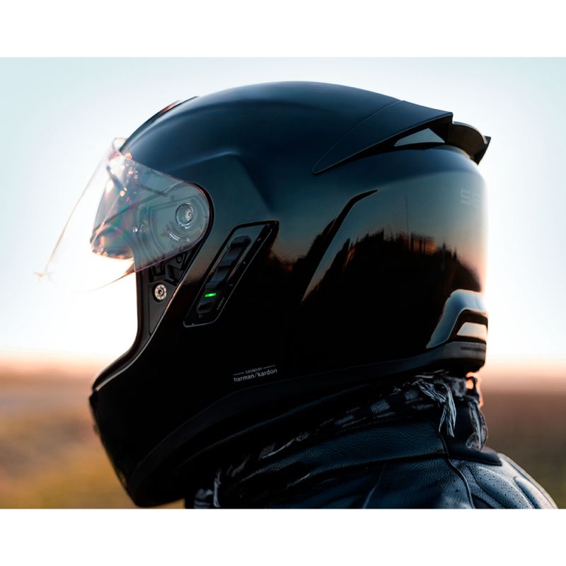 Sena Phantom Smart Helmet with Mesh Comms - Gloss Black - showing controls 