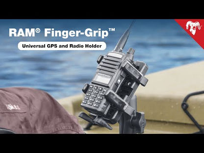 RAM Finger Grip - Universal Phone / Radio Cradle with Strap Hose Clamp Base