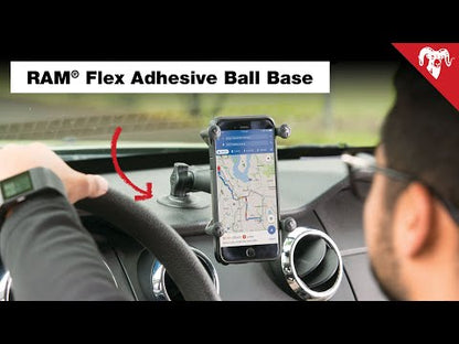 RAM Adhesive Base - Flexible with 1" Ball with Short Arm and Diamond Plate