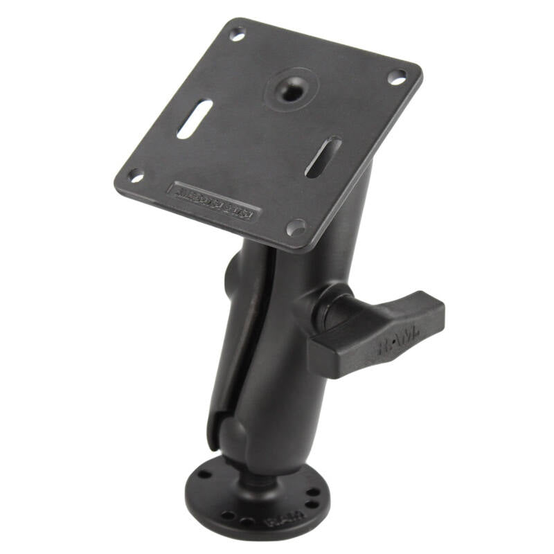 RAM Square 75mm VESA Base Plate - with Arm and Round Base - (C Series)