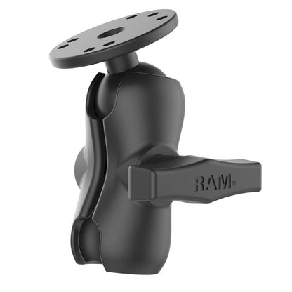 RAM Double Socket Arm with Round Base - C Series (1.5" Ball) - Short length