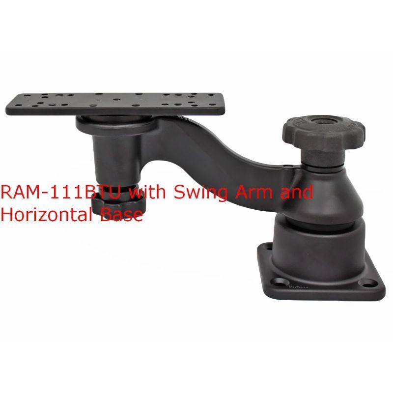 RAM-111BTU RAM® Rectangular Plate Adapter for Swing Arm Mounts with swing arm and base 