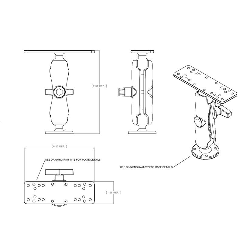 RAM Marine Universal Electronic Device Mounting System - C Series