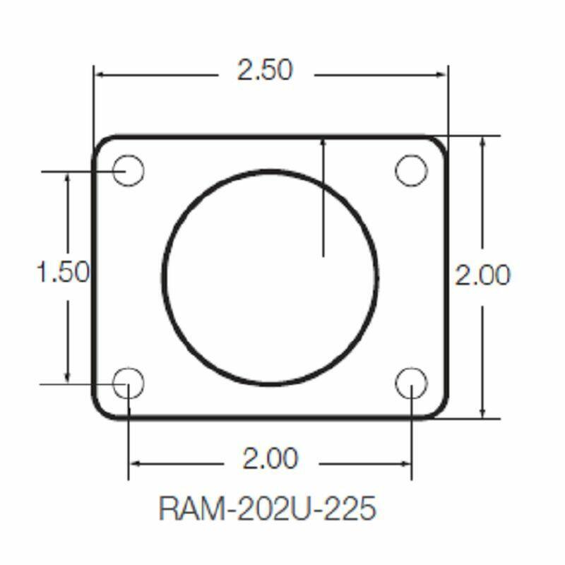 RAM Double Ball Mount with Round Base Plate and backing plate - C Series - Short