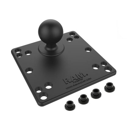 RAM Square 100mm VESA Base Plate - C Size with Arm and Round Base