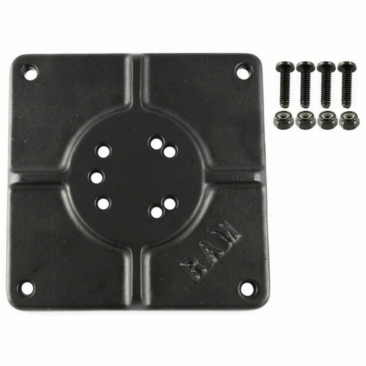 RAM Square Flat Base Plate - 6" square with AMPS Hole Pattern