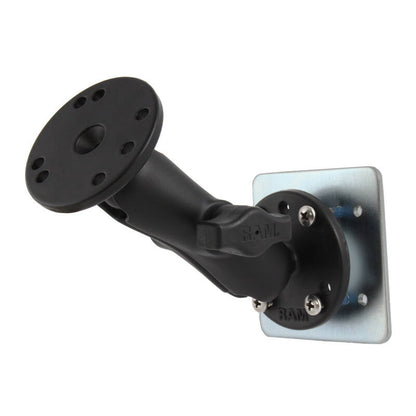 RAM Double Ball Mount with 2 Round Base Plates and backing plate - B Series