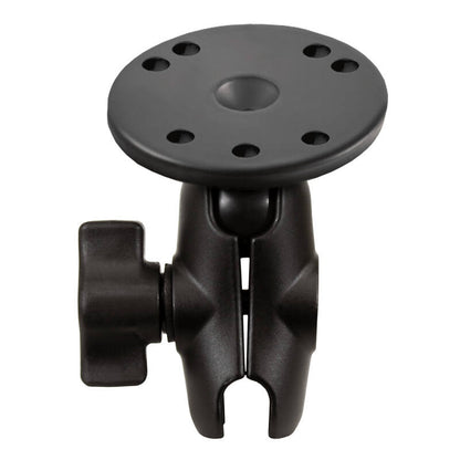 RAM Double Socket Arm with Round Base -  B Series 1" Ball  - Short  length