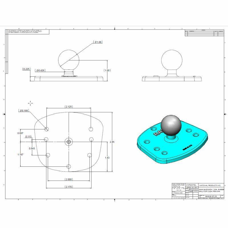 RAM Marine Electronic Base - Humminbird / Eagle / Lowrance - "LIGHT USE"