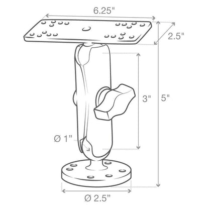 RAM Marine Universal Electronic Device Mounting System - B Series Medium Arm