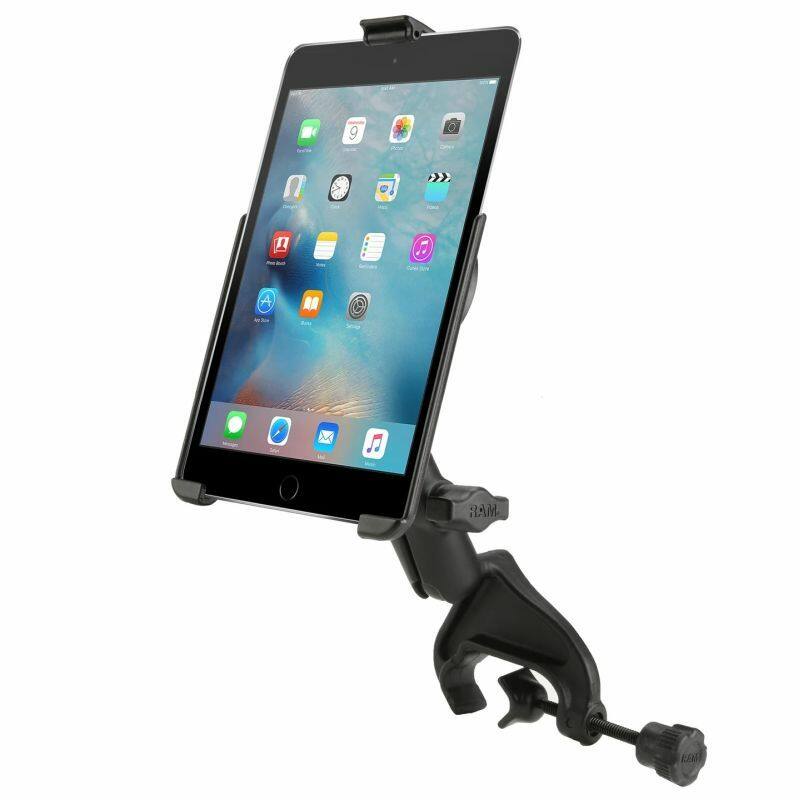 RAM-B-121-AP20U RAM® EZ-Roll'r™ Cradle with Yoke Clamp Mount for Apple iPad mini 4-5
