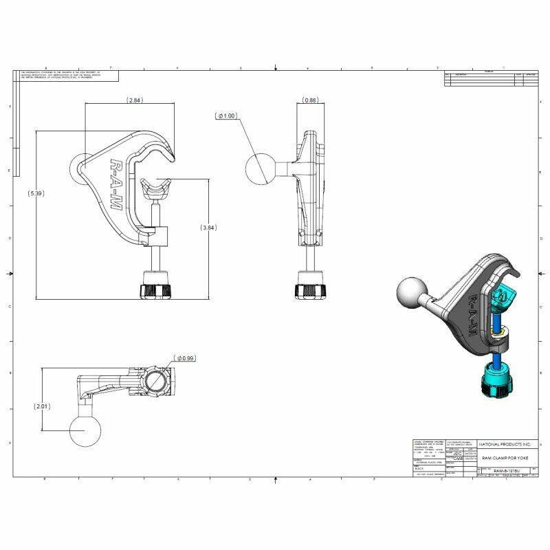 RAM Yoke Clamp Base with Round Plate - Medium Arm