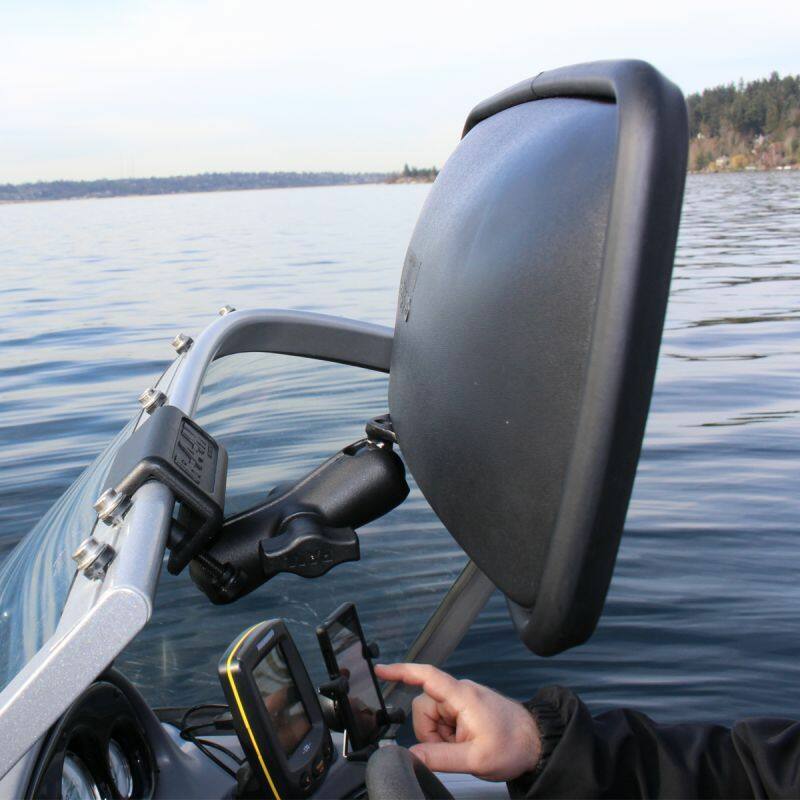 RAM Waterski Mirror with Windscreen / Windshield Mount