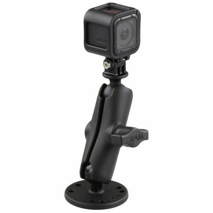 RAM-B-138-GOP1U RAM® Drill-Down Mount with Universal Action Camera Adaptor with camera