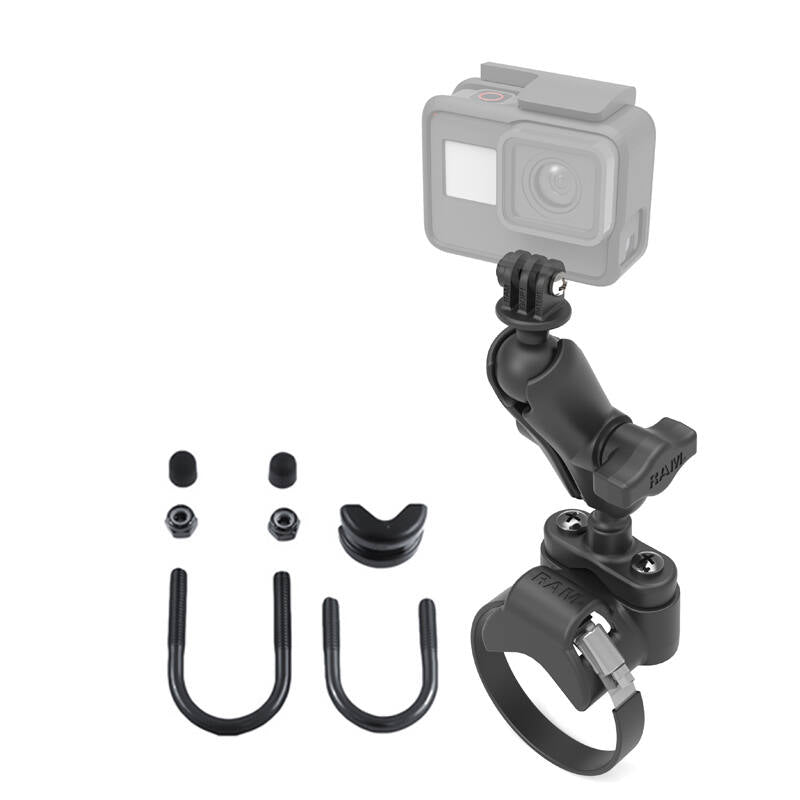 RAM Action Camera / GoPro Mount with U-Bolt Rail Handlebar Base