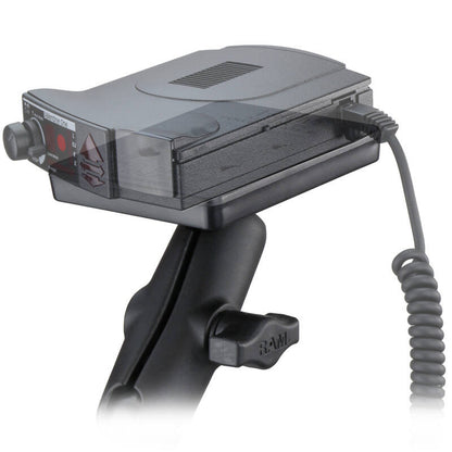 RAM Radar Detector Mount - Power Plate with Double Socket Arm (Long)