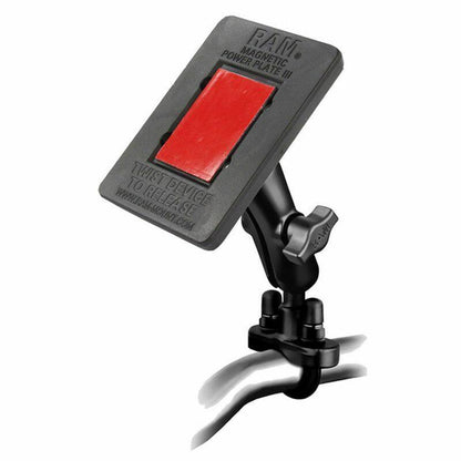 RAM Radar Detector Mount - Power Plate with U-Bolt Handlebar Base