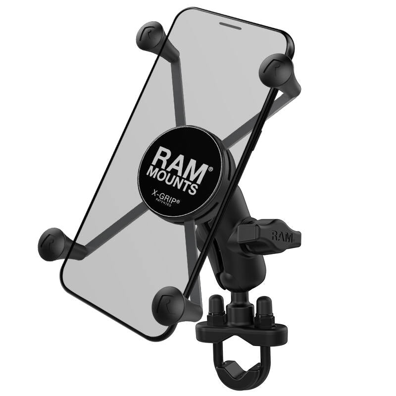 RAM X-Grip Universal Phablet Cradle with U-Bolt Rail Handlebar mount - Short arm