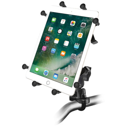 RAM X-Grip Universal Cradle for 10" Tablets with U-Bolt Rail Handlebar Mount