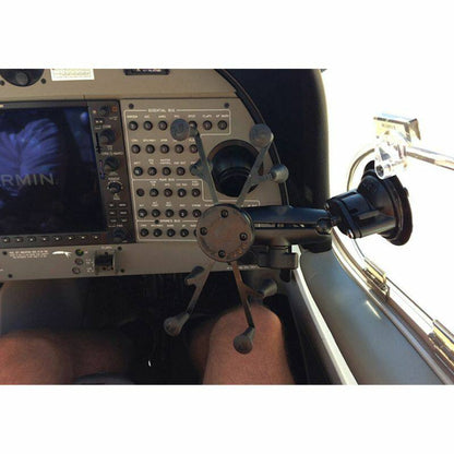 RAM-B-166-UN8U RAM® X-Grip® with RAM® Twist-Lock™ Suction Cup Mount for 7"-8" Tablets on aircraft side window 