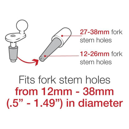 RAM® Motorcycle Fork Stem Base dimensions 