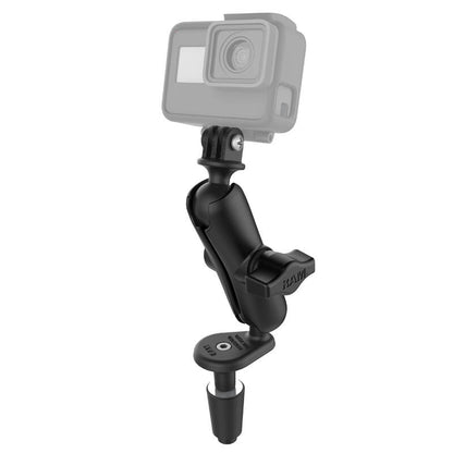 RAM Action Camera / GoPro Mount with Motorcycle Fork Stem Base - Medium Arm