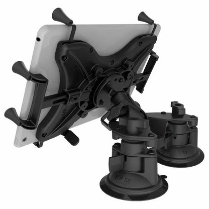 RAM X-Grip Universal Cradle for 10" Tablets - Double Suction Cup - Articulating