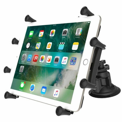 RAM X-Grip Universal Cradle for 10" Tablets - Double Suction Cup - Articulating