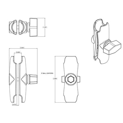 RAM Action Camera / GoPro Mount with Tough-Claw Base (Small) - composite