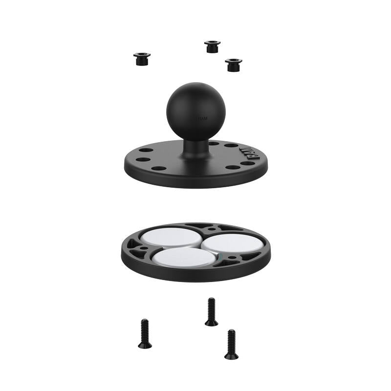 RAM Round Base (63mm diameter) - B Series (1") Ball - Magnetic