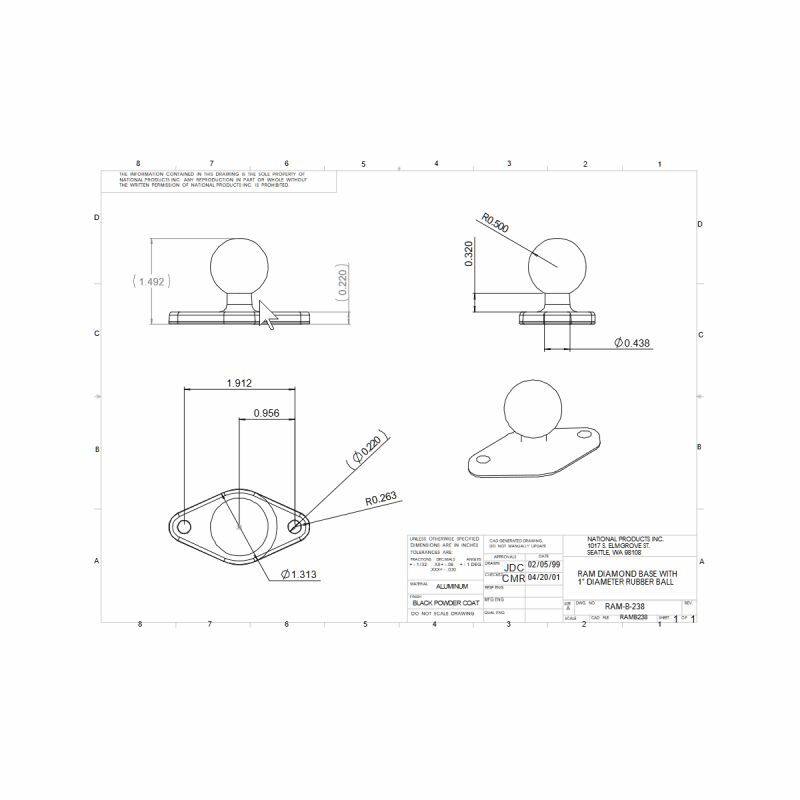 RAM Diamond Base with B Series ball