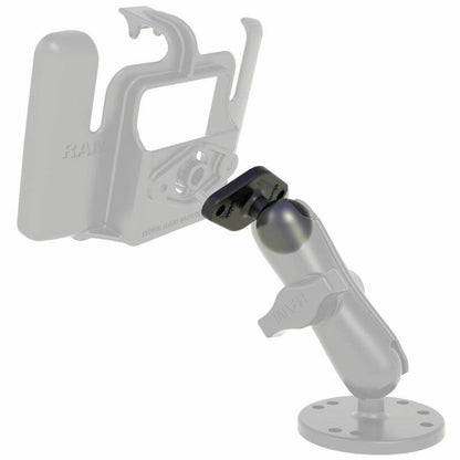 RAM-B-238U on rear of light cradle with arm and round base plate 