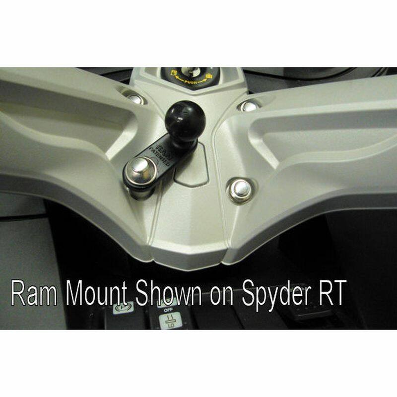 RAM Motorcycle Mirror Post Base - Straight for 11mm bolts with 1" Ball