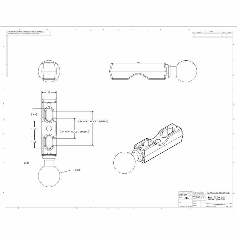 RAM Garmin Mounting Plate - Combination Brake/ Clutch/ U-Bolt Mount & short Arm