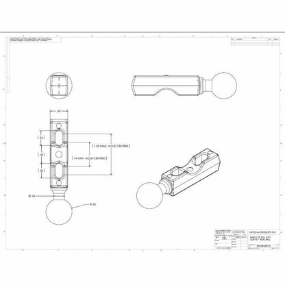 RAM Motorcycle Brake/Clutch Clamp / U-Bolt Mount - Diamond Base & Short Arm