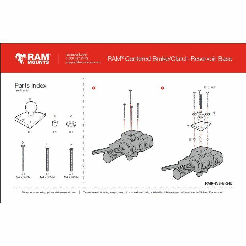 RAM-B-345U reservoir mount with ball installation instructions 