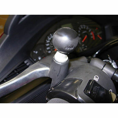 RAM Motorcycle Mirror Post 1" Ball Base with Arm - M10 X 1.5 Male Thread